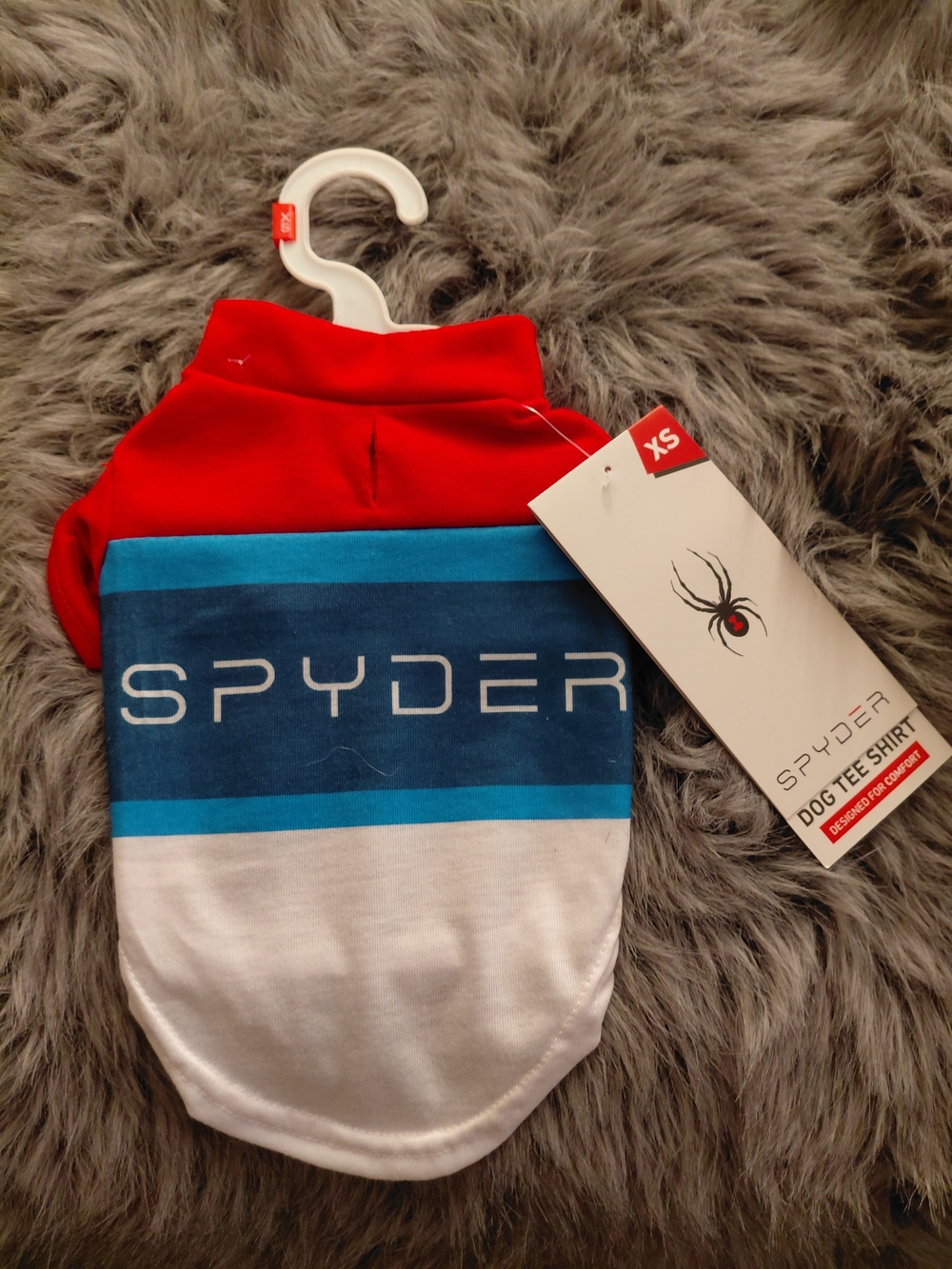 Spyder Dog Tee - Red, Blue & White XS
